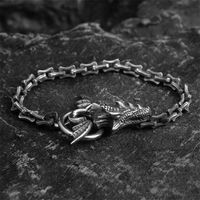 Lässig Hip Hop Drachen Kupfer Asymmetrisch Überzug Versilbert Männer Armbänder main image 3