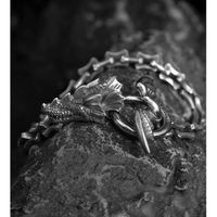Casual Hip-Hop Dragon Copper Asymmetrical Plating Silver Plated Men's Bracelets main image 5