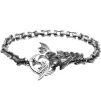 Casual Hip-Hop Dragon Copper Asymmetrical Plating Silver Plated Men's Bracelets main image 6