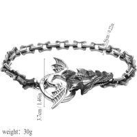 Casual Hip-Hop Dragon Copper Asymmetrical Plating Silver Plated Men's Bracelets main image 2