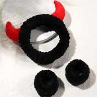 Women's Simple Style Classic Style Horns Flannel Hair Band sku image 1