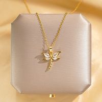 304 Stainless Steel Copper 18K Gold Plated Glam Luxurious Plating Inlay Solid Color Diamond Pendant Necklace main image 10