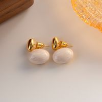 1 Pair Simple Style Classic Style Solid Color Copper Alloy 18K Gold Plated Drop Earrings main image 4