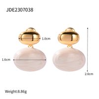 1 Pair Simple Style Classic Style Solid Color Copper Alloy 18K Gold Plated Drop Earrings sku image 1