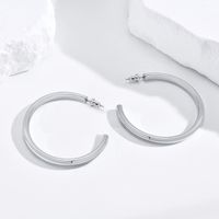 1 Pair Vacation Classic Style Solid Color Polishing Stainless Steel Hoop Earrings main image 4