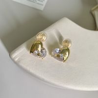 1 Pair Simple Style Commute Solid Color Plating Inlay Copper Zircon 18K Gold Plated Ear Studs main image 6
