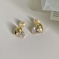 1 Pair Simple Style Commute Solid Color Plating Inlay Copper Zircon 18K Gold Plated Ear Studs main image 8