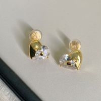 1 Pair Simple Style Commute Solid Color Plating Inlay Copper Zircon 18K Gold Plated Ear Studs main image 10