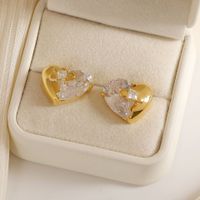 1 Pair Simple Style Commute Solid Color Plating Inlay Copper Zircon 18K Gold Plated Ear Studs main image 3