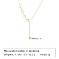 304 Stainless Steel 18K Gold Plated Sweet Plating Four Leaf Clover Sweater Chain main image 2
