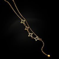 304 Stainless Steel 18K Gold Plated Sweet Plating Four Leaf Clover Sweater Chain main image 6