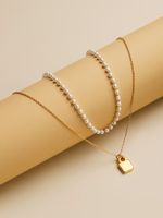 Simple Style Classic Style Cross Stainless Steel Imitation Pearl Beaded Plating Artificial Pearls 18K Gold Plated Women's Necklace sku image 6