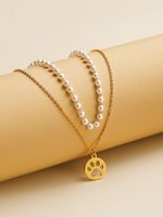 Simple Style Classic Style Cross Stainless Steel Imitation Pearl Beaded Plating Artificial Pearls 18K Gold Plated Women's Necklace sku image 2