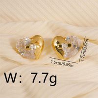 1 Pair Simple Style Commute Solid Color Plating Inlay Copper Zircon 18K Gold Plated Ear Studs sku image 1