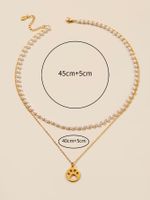 Simple Style Classic Style Cross Stainless Steel Imitation Pearl Beaded Plating Artificial Pearls 18K Gold Plated Women's Necklace main image 3