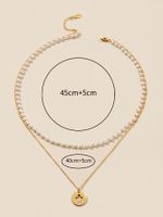 Simple Style Classic Style Cross Stainless Steel Imitation Pearl Beaded Plating Artificial Pearls 18K Gold Plated Women's Necklace sku image 5