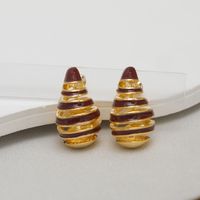 1 Pair Simple Style Commute Solid Color Plating Copper 18K Gold Plated Ear Studs main image 5