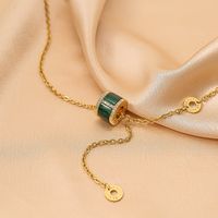 304 Stainless Steel Copper 18K Gold Plated Glam Luxurious Plating Inlay Solid Color Diamond Pendant Necklace sku image 16
