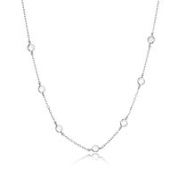 Sterling Silver White Gold Plated Simple Style Solid Color Inlay Zircon Necklace main image 5