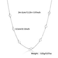 Sterling Silver White Gold Plated Simple Style Solid Color Inlay Zircon Necklace main image 2