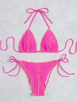 Frau Einfarbig 2-Teiliges Set Bikinis Bademode main image 4