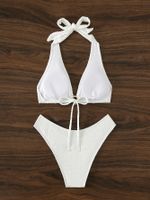 Women's Solid Color 2 Pieces Set Bikinis Swimwear main image 4