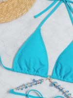 Women's Solid Color 2 Pieces Set Bikinis Swimwear main image 3
