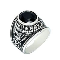 Stainless Steel Classic Style Inlay Color Block Glass Stone Rings main image 3