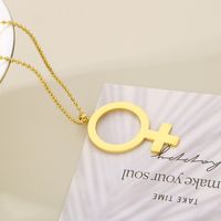 Edelstahl 304 18 Karat Vergoldet Einfacher Stil Symbol Halskette Mit Anhänger main image 6