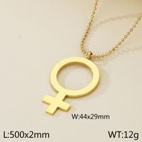 Edelstahl 304 18 Karat Vergoldet Einfacher Stil Symbol Halskette Mit Anhänger sku image 2