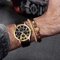 Casual Solid Color Buckle Quartz Men's Watches sku image 1