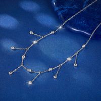 Sterling Silver Rose Gold Plated White Gold Plated Cute Tropical Round Inlay Artificial Diamond Zircon Necklace Choker main image 3