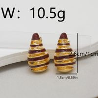 1 Par Estilo Simple Viajar Diariamente Color Sólido Enchapado Cobre Chapados en oro de 18k Pendientes sku image 1