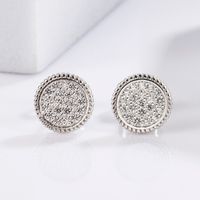 1 Pair Elegant Glam Luxurious Round Oval Bow Knot Plating Inlay Sterling Silver Zircon White Gold Plated Ear Studs main image 3
