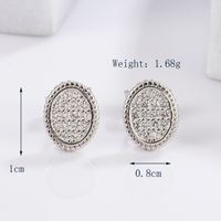 1 Pair Elegant Glam Luxurious Round Oval Bow Knot Plating Inlay Sterling Silver Zircon White Gold Plated Ear Studs sku image 2