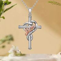Artistic Cross Alloy Plating Silver Plated Mother'S Day Unisex Pendant Necklace main image 4