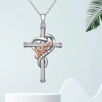 Artistic Cross Alloy Plating Silver Plated Mother'S Day Unisex Pendant Necklace main image 5