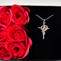 Artistic Cross Alloy Plating Silver Plated Mother'S Day Unisex Pendant Necklace sku image 1