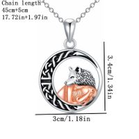 Retro Artistic Wolf Alloy Hollow Out Silver Plated Women's Pendant Necklace main image 2