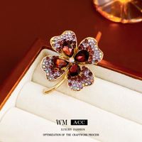 Moda Oval Flor Mariposa Cobre Embutido Diamantes De Imitación Perla Mujeres Broches sku image 53