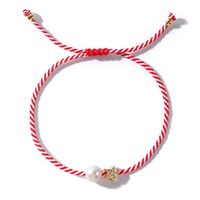 Ethnic Style Devil's Eye Alloy Rope Handmade Pearl Women's Drawstring Bracelets sku image 1