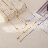 Acier Au Titane Plaqué Or 18K Sucré Style Simple Numéro Marguerite Bracelets Collier main image 1