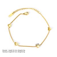 Titanium Steel 18K Gold Plated Sweet Simple Style Number Daisy Bracelets Necklace main image 3
