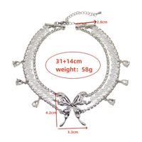 Casual Hip-Hop Butterfly Arylic Alloy Inlay Rhinestones Silver Plated Women's Choker main image 3