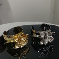 Vintage Style Streetwear Flower Gold Plated Silver Plated Alloy Copper Wholesale Bangle main image 7
