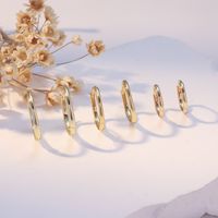 1 Pair Elegant Simple Style Circle Copper K Gold Plated Hoop Earrings Earrings main image 1