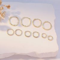 1 Pair Elegant Simple Style Circle Copper K Gold Plated Hoop Earrings Earrings main image 3