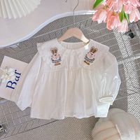 Cute Rabbit Appliques Cotton T-shirts & Blouses sku image 6