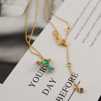 Casual Simple Style Bird Alloy Plating Women's Pendant Necklace 1 Pair sku image 1