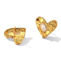 1 Pair Basic Modern Style Heart Shape Sterling Silver Gold Plated Silver Plated Ear Studs main image 4